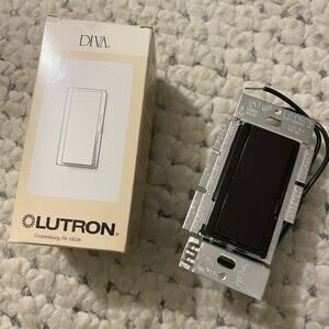 LUTRON Diva Wall Dimmer Switch Black NEW IN BOX modern 600 watt rocker slider